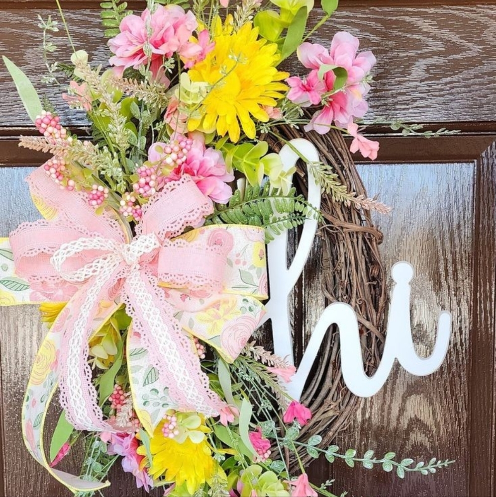 Large year around handmade front door wreath